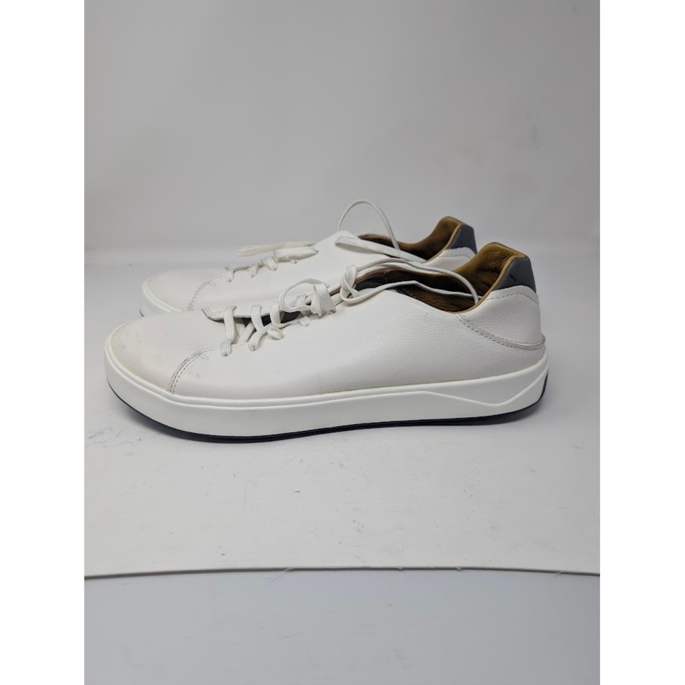 OluKai Lae'ahi Men's white leather Waterproof sneakers lace up sz 10.5